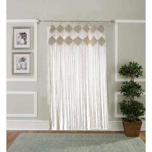 43" X 82" L Bohemian Macrame Wall Hangings Woven Panel with Loops Macrame Curtain for Hallway/Doorway