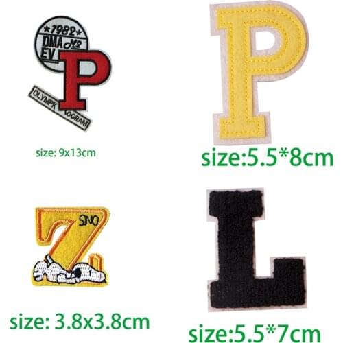 1PC Coloured English Alphabet Letter Mixed Embroidered Iron On Patch For Clothing Badge Paste For Clothes Bag Pant Sewing