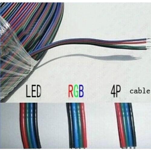 10m/lot, RGB 4pin wire for LED RGB strip, 22AWG RGB cable, 4 color wire, 4pin Tinned copper extend wire, 10meters, free shipping