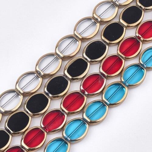 10Strands Electroplate Glass Beads Strands Edge Plated Spacer Loose Bead for DIY Jewelry Making