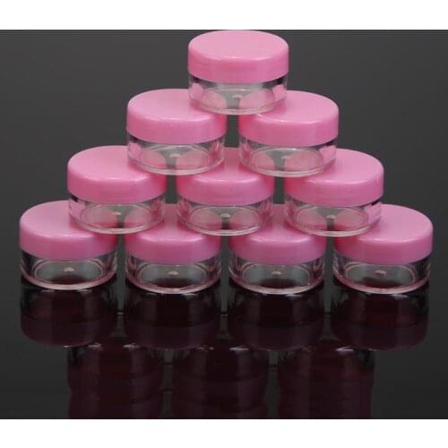 10PCS Cosmetics Jar Box Makeup Cream Nail Art Cosmetic Bead Storage Pot Container Round Bottle Portable Plastic Makeup Container