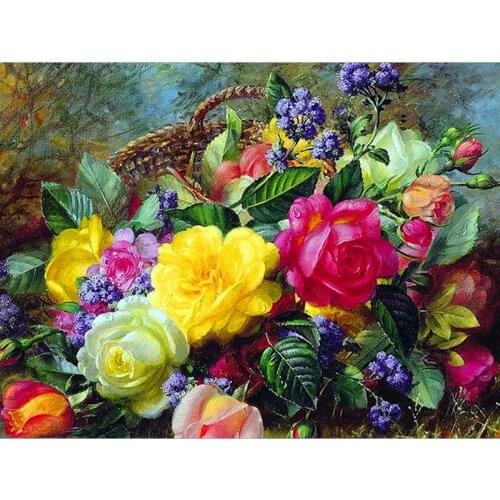 5D Diamond Painting Rose Flowers Picture Of Rhinestones Diamond Embroidery Cross Stitch Home Decor Diamond Mosaic