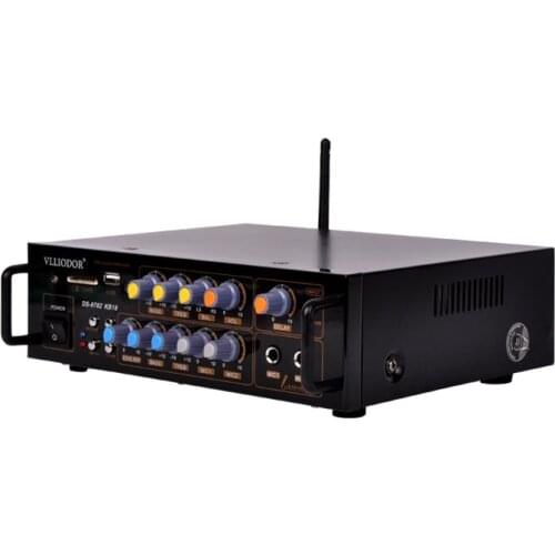 45W+45W KB18 DS-9702 MINI wireless Bluetooth home karaoke KTV audio amplifier With USB / SD / FM radio Dual Microphone input