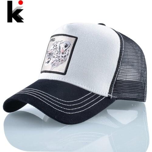 Fashion Animal Baseball Cap Men Women Snapback Hip Hop Draker Caps White Baseball Hat Unisex Mesh Breathable Visor Trucker Bones