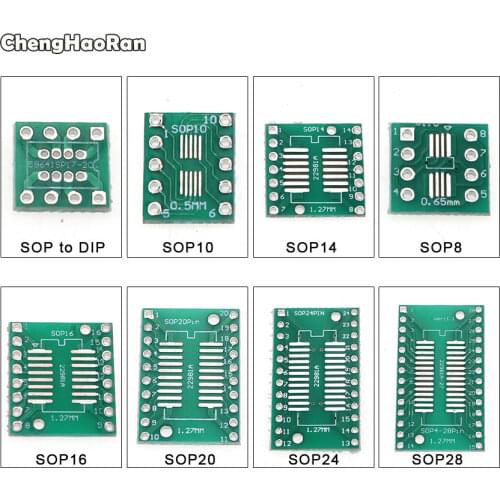 ChengHaoRan 5pcs PCB Board Kit SMD Turn To DIP SSOP TSSOP SOT23 SOP 8 10 14 16 20 24 28 SMT To DIP