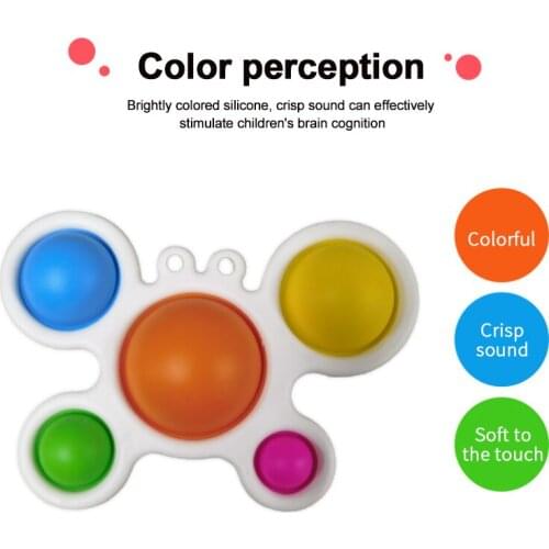 Baby Montessori Toys Simple Dimple Sensory Training Toy Silicone Flipping Board 0-1 Years Exercise Colorful Rattle Puzzle Toys