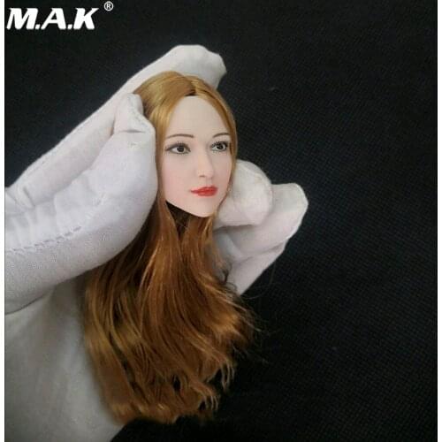 GLF 1/6 Scale Asian Female Head Carving Model Long Hair Young Girl Head For 12" Action Figure Body Doll