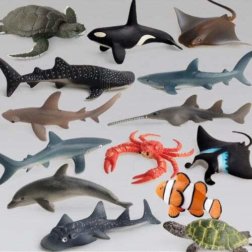 Simulated Flying Fish Manta Ray Clownfish Octopus Dolphin Whale Simulation Model Marine Sea Animal Doll Action Figures Kids Toys