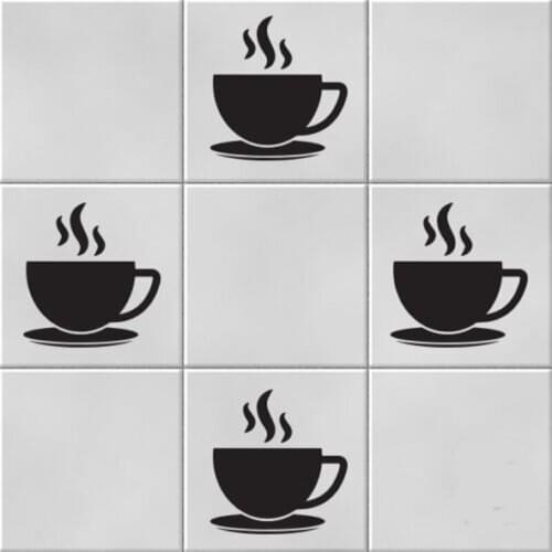 Coffee Cups Vinyl Wall Tile Stickers Decals Transfers Kitchen Decor Stickers Coffee House Decor Sticker Many Colours Choose