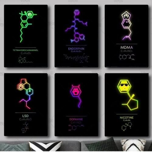 Laboratory Hospital Health Room Wall Art Home Decor Picture Chemistry Element Molecule Quality Canvas Retro Painting Posters