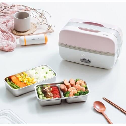 220V Electric Heating Lunch Box Multifunction Cooking Machine Portable Electric Heating Pot Stainless Steel Inner For Travel