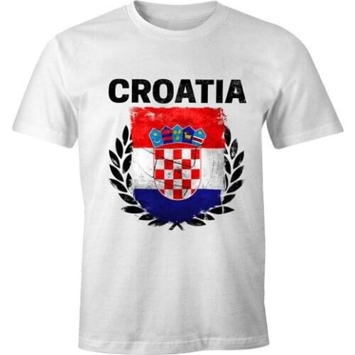 Mens T Shirts Fashion 2019 T-Shirt - Footballer Croatia Kroatien Flag Vintage Comfort T Shirt Short Sleeve