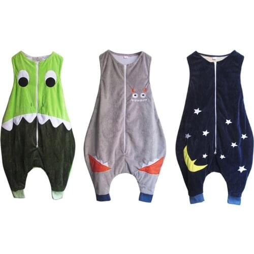 Spring And Summer Thin New Products Sleeveless Childrens European And American Split-leg Flannel Sleeping Bag Without Hood