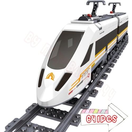 New Tech Battery Powered Electric City Train Fuxing High-Speed Rail Model Building Blocks Bricks Gifts Toys for Children Kids