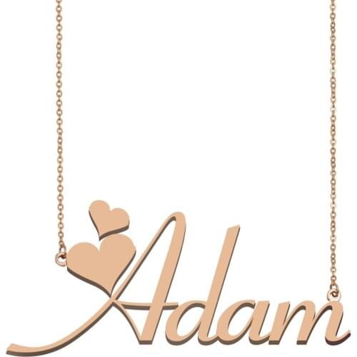 Custom Personalized Adam Name Necklace for Women Girls Best Friends Birthday Wedding Christmas Mother Days Gift with Steel
