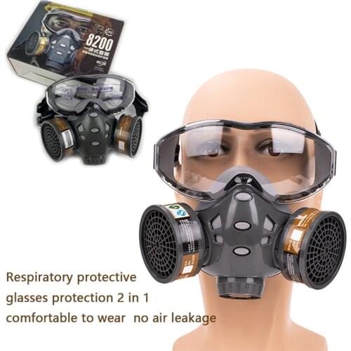 Full Face Gas Mask With Safety Glasse Spray Paint Chemical Pesticide Decoration Formaldehyde Anti-Dust With Filter Respirator