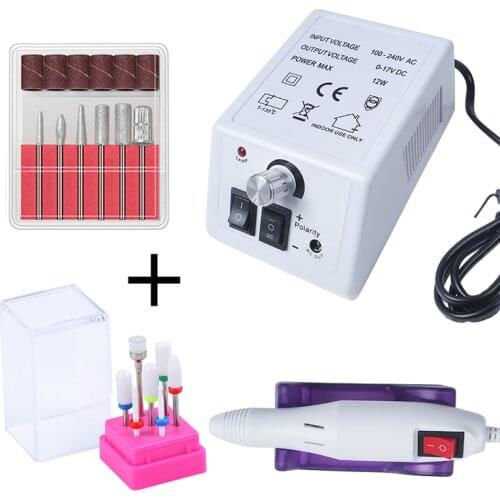 Professional Manicure Machine Set Electric Nail Drill Bits Milling Cutter Nail Art Sanding File With 7pcs Ceramic Cutter Remover