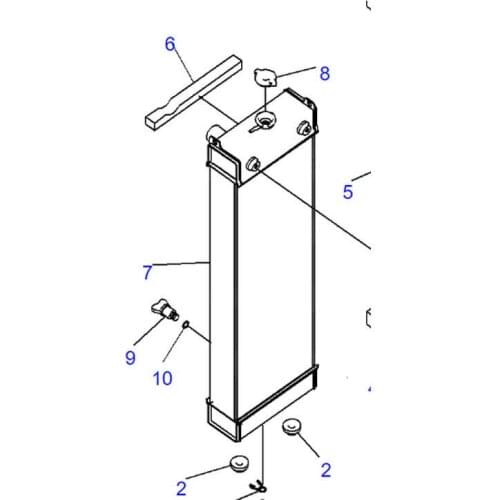 Water Tank Radiator 205-03-31110 Fit for Komatsu Excavator PC200-8E0 PC200LC-8E0