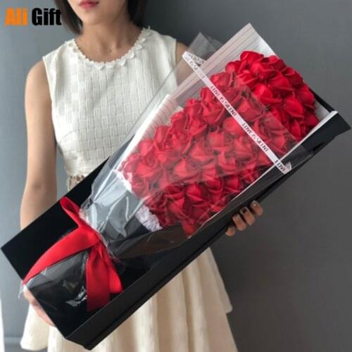 Christmas Valentines Day Bouquet Carnation Girlfriend Birthday Gift Soap SOAP Flower Gift Box Roses Flower Decoration