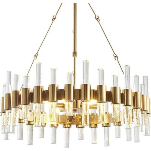 Modern American chandelier living room LED crystal chandelier luxury hotel room decoration lamp