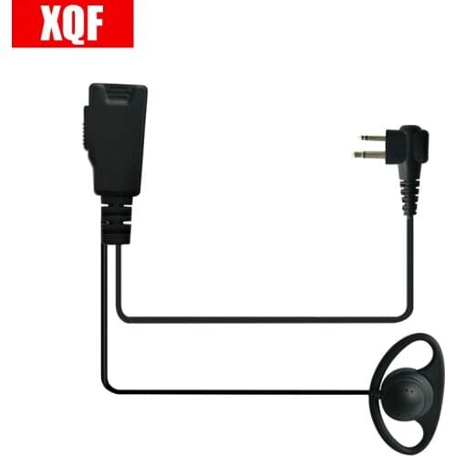 XQF 2 pin D Shape Earpiece PTT Headset For Motorola GP Series: GP2000, GP2100, GP300, GP 308, GP68, GP88, GP88 Radio