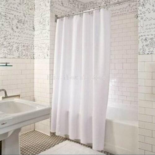 180cm Creative Solid Color Design Custom Shower Curtain Bathroom Waterproof Mildewproof Polyester Fabric With 12 Hooks