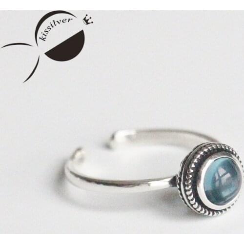 925 Sterling Silver Rings Women Opal Beads Vintage Silver 925 Party Ring Adjusted Jewelry 2017 Opening Female Engagement Rings