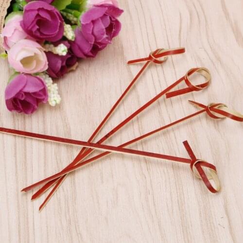 100Pcs 13cm Bamboo Knot Skewers Cocktail Sticks Canape Buffet Party Tableware