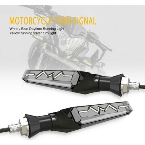 2Pcs Motorcycle LED Turn Signals Motorcycle Flowing Signal Light Turn Signals Indicator DRL Sequential Flowing Indicator Light