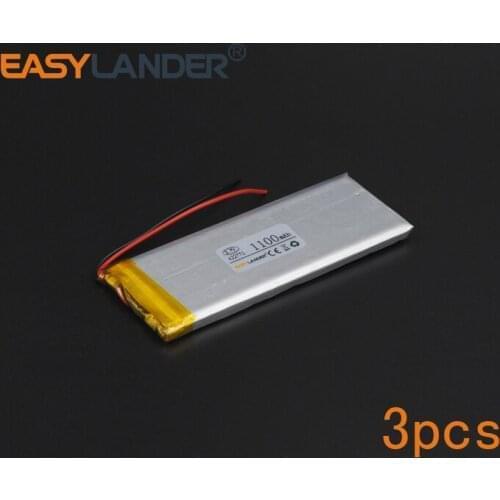 3pcs/Lot 3.7V 1100mAh Polymer Li-ion Battery For Mp3 Mp4 PAD DVD DIY E-book bluetooth Vedio Game toys Tablet PC mobile 422770