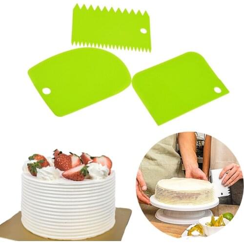 3PCS Lot Cream Scraper Irregular Teeth Edge DIY Scraper Cake Decorating Fondant pastry cutters Baking Spatulas Tools Cake tools