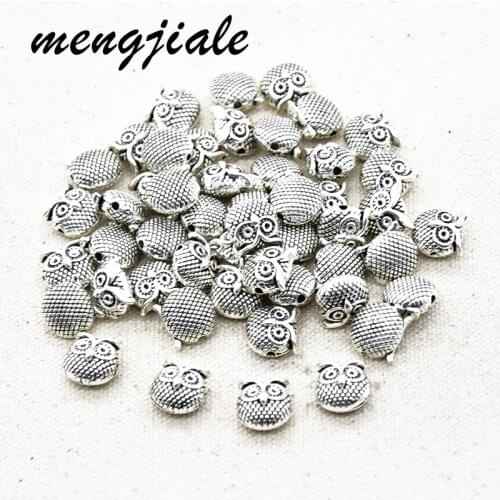 8pcs Wholesale Metal Alloy Owl Spacer Beads For Making DIY Handmade Finding Jewelry