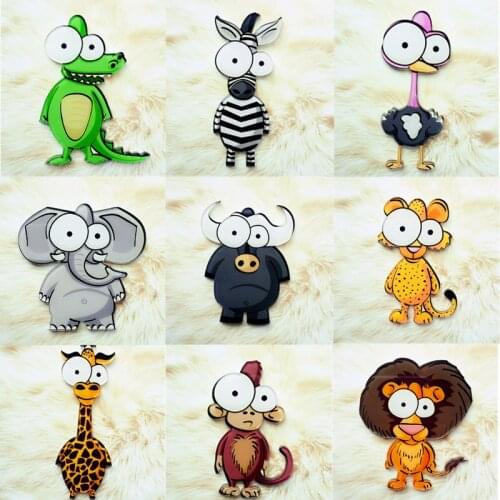 9 Styles Cute Fashion Acrylic Cartoon Animal Brooch/ Hat Clothing Backpack Accessories Monkey Lion Flamingo for Kid Men Women