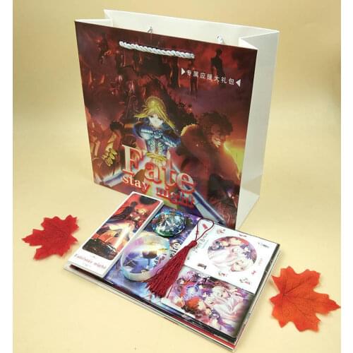 Anime fate stay night The collection box Contains postcards notebooks bookmarks posters greeting card cards toy gift