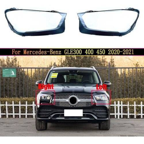 Car Front Lampshade Headlight Shell Cover For Mercedes-Benz GLE300 400 450 2020 2021 Auto Glass Lens Case
