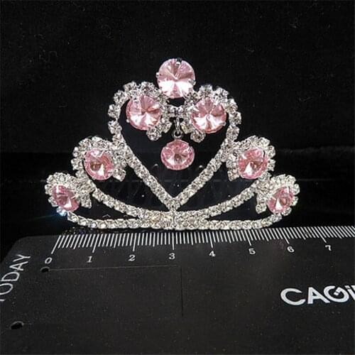 Shiny Rhinestone Hair Clip Small Girls Diadem Crown Tiara Children Head Hair Jewelry Accessories For Hair Ornaments Baby Hairpin