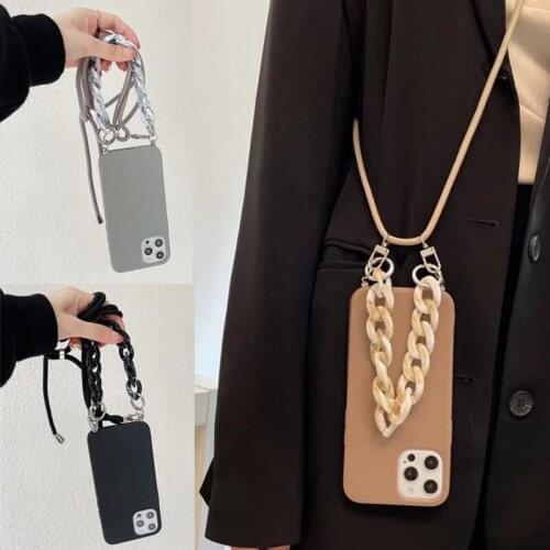 Luxury Crossbody Necklace Lanyard Chain Case For Samsung Galaxy A51 A71 A10 A20 A30 A40 A50 A50S A70 A80 A90 Marble Soft Cover