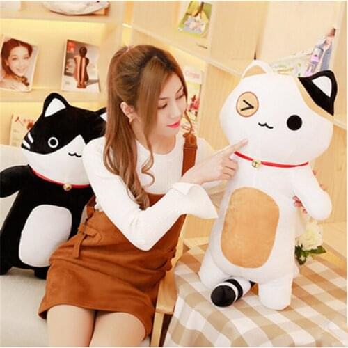 Fancytrader 80cm Giant Soft Plush Cat Pillow Toy One Piece Natsume Yuujinchou Nyanko Sensei Cats Cushion