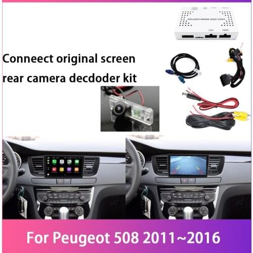 Car Reverse Rear View Camera For Peugeot 508 2011 ~ 2016 Compatible Original Screen Vehicle Back Up Camera Sets RCA Adapter
