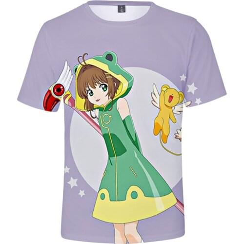 Japan Harajuku style Cardcaptor Sakura 3D Harajuku Womens summer Tshirt 3D Short Sleeve Tops T-Shirt
