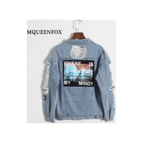 Harajuk Denim Jacket Women 2019 Fashion Long Sleeve Jeans Coat Plus Size Casual Single Breasted Denim Outwear Women Oversized