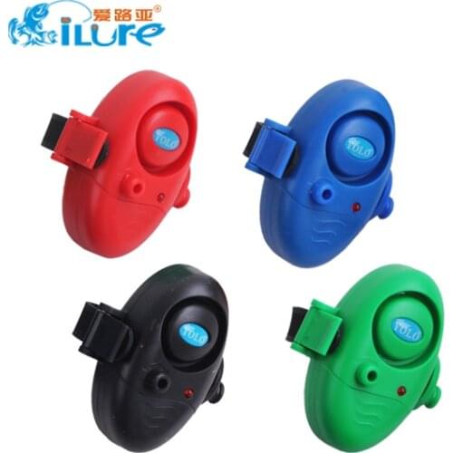 Ilure free shipping 2PCS/lot high luminance Fishing Fish Bite Alarm Sound Buzzer LED Light Clip volume Adjustable