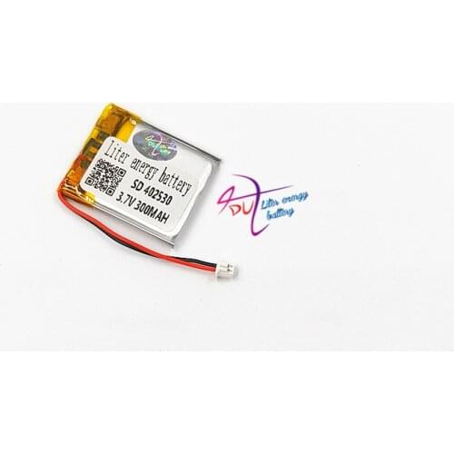 JST 1.25mm 2pin 3.7V 300mAh 402530 with Lithium Polymer LiPo Rechargeable Battery For Mp3 Camera bluetooth GPS electronic part