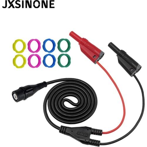 Cleqee P1204 BNC male plug to 4mm Safety Stacking Banana plug Coaxial Cable Oscilloscope Test Lead 120CM