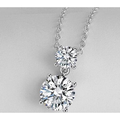 Classic Shining AAA CZ 925 Silver Chain Necklaces & Pendants for Women Double Transparent Crystal Choker Necklace Collares