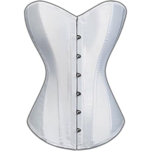 Steampunk Corset Pure Gothic Women Satin Sexy Bustier Lace up Boned Corset Overbust Lingerie Top Brocade Plus Size Shapewear