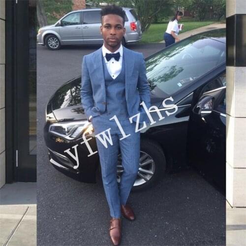 Handsome Two Button Groomsmen Notch Lapel Groom Tuxedos Wedding Dress Men Suits Blazer Prom Dinner (Jacket+Pants+Tie+Vest) A160