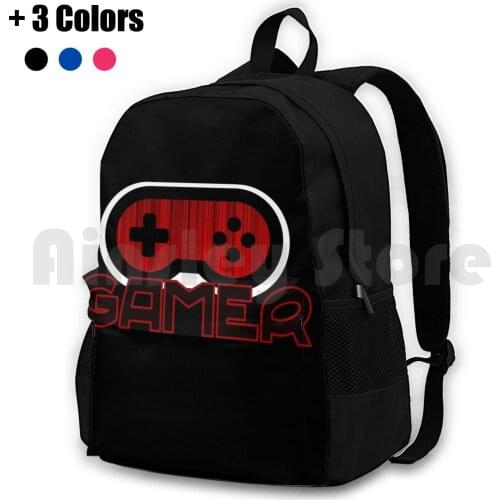 Red Gamer Outdoor Hiking Backpack Riding Climbing Sports Bag Video Games Video Games Gaming Gamer Rainbow Nintendo Play Station