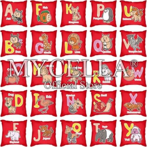 Red animals Pattern Letter Decorative Cushion Cover Pillow Pillowcase Polyester 45*45cm Throw Pillows Home Decor Pillowcover