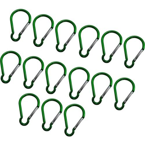 MagiDeal 15pcs Multiuse Camping Keychain Carabiner Key Holder Sports Backpack Buckle Aluminum Keychain Carabiner